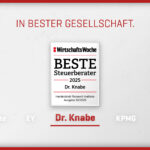 Dr. Knabe erhält Auszeichnung „Beste Steuerberater 2025“